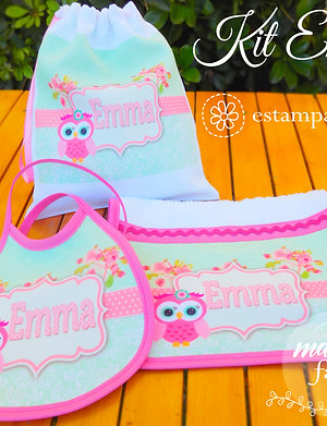 Kit de nacimiento personalizado 3 piezas Babero Babita Bolsita