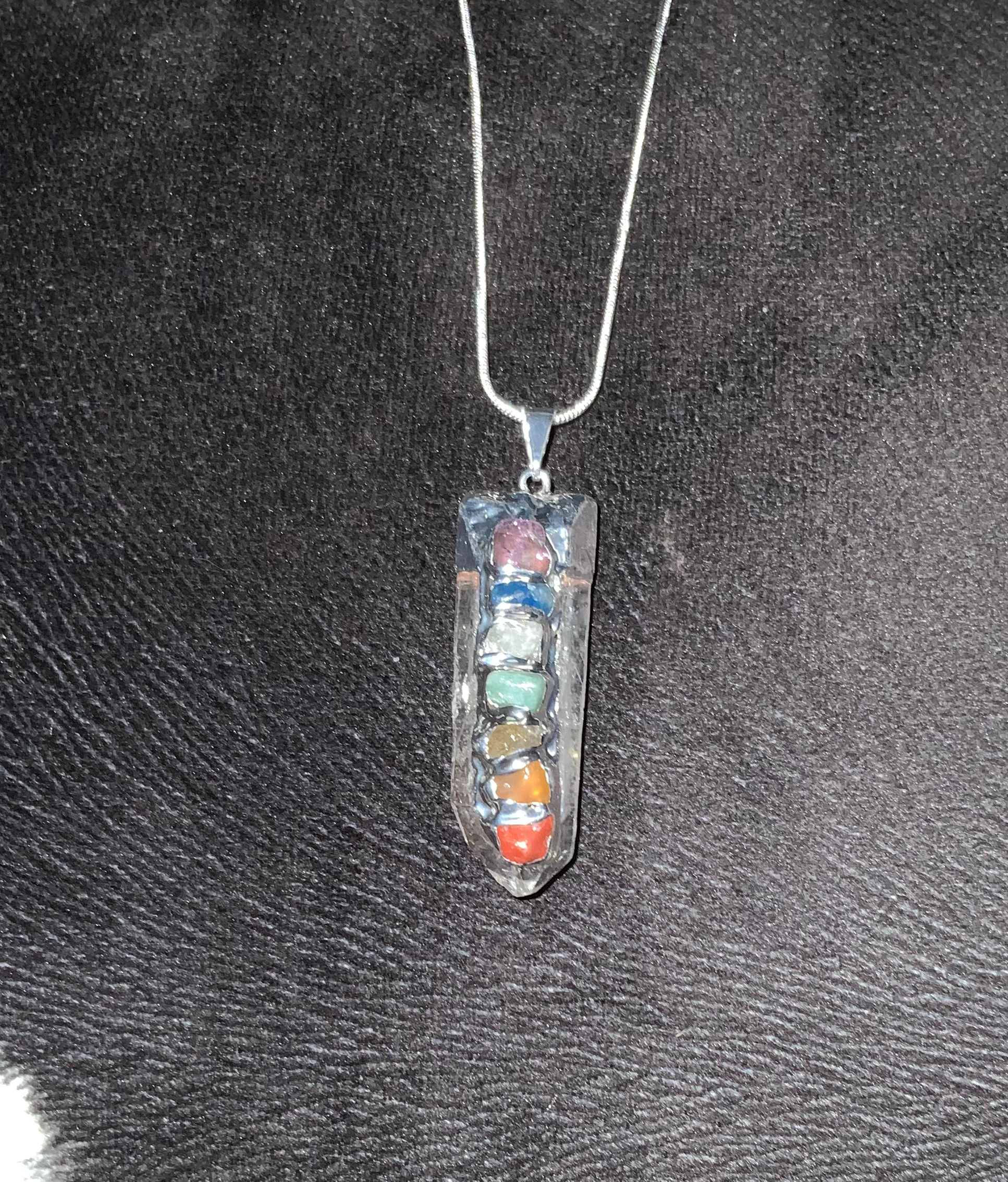 Quartz chakra necklace
