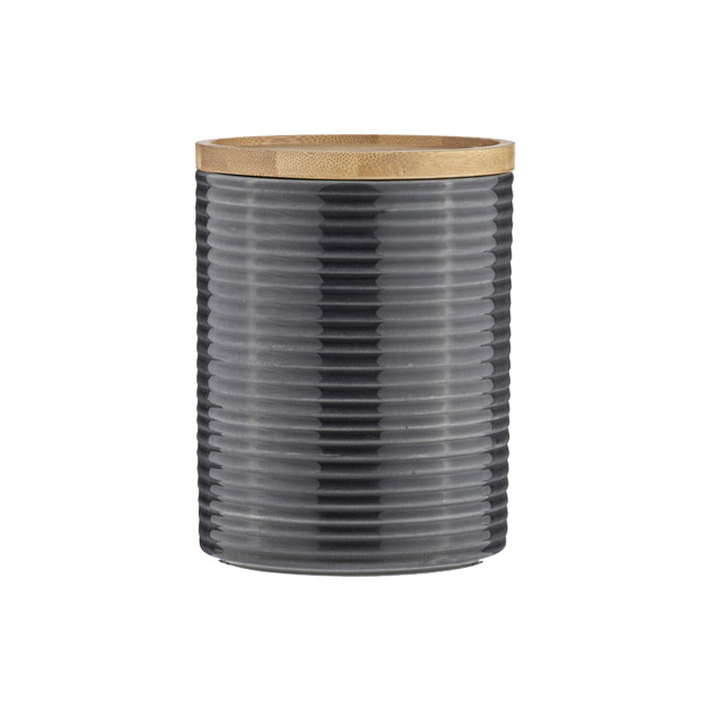 Home & Kitchen, Ladelle Keramik Vorratsdose STAX - anthrazit - Höhe 16 cm Ø 12 cm