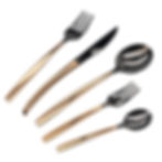 Face Nepal 30 teiliges Besteck Set Griffe im Farbton kupfer, sonst schwarz. Im Home & Kitchen Online Shop