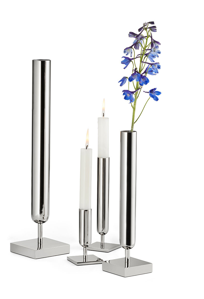 Miniaturbild: Philippi Design Edelstahl Kerzenständer LAMBDA - Größe L - 19 cm im Home & Kitchen Online Shop