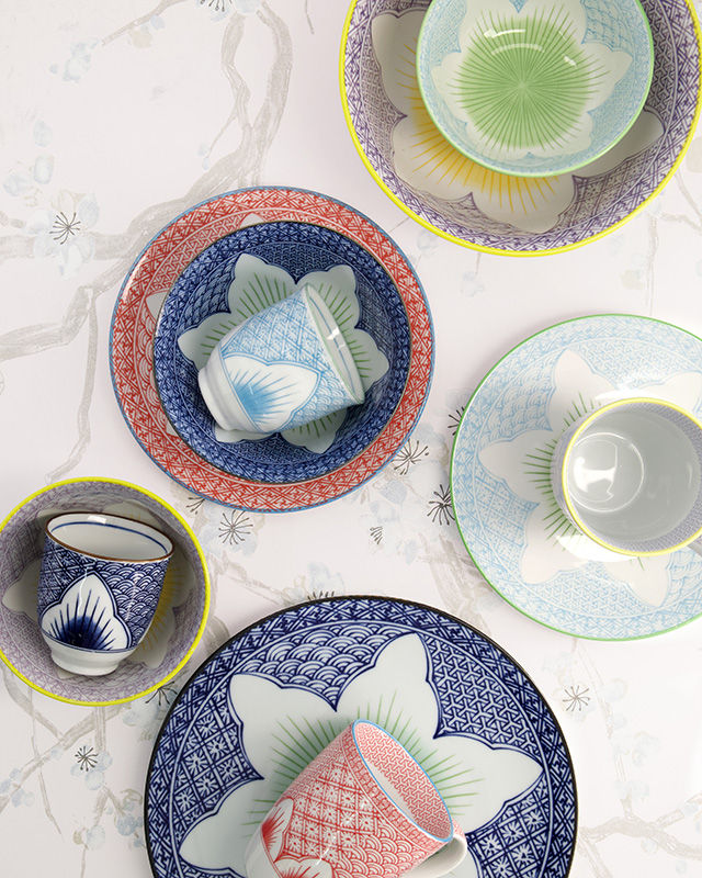 Miniaturbild: Tokyo Design Studio Ramen Schale Lily Flower, Blau, Weiß, Grün