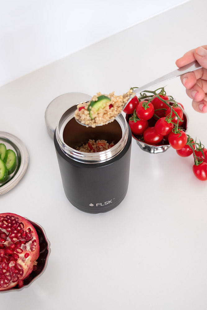 FLSK Edelstahl Food Jar I Thermobehälter - schwarz - 600 ml von Home-and-kitchen