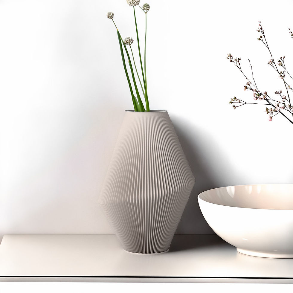 recozy+ Blumenvase aus dem 3 D Drucker, Vase Cone 2, Pebble Taupe im Home-and-Kitchen Online Shop
