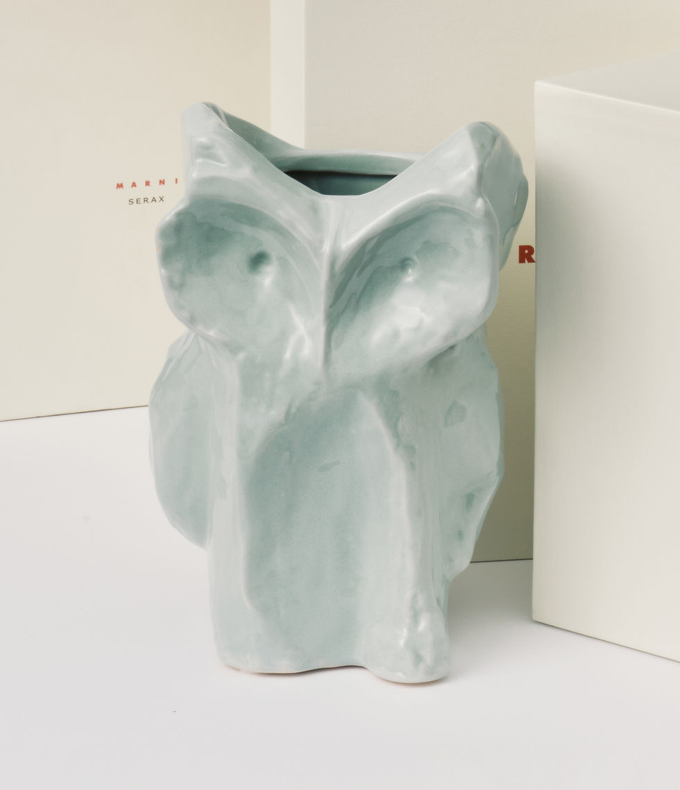Miniaturbild: Serax - Marni Steingut Vase OWL / Eule AFTER MIDNIGHT - Größe S - hellblau im Home-and-Kitchen Shop