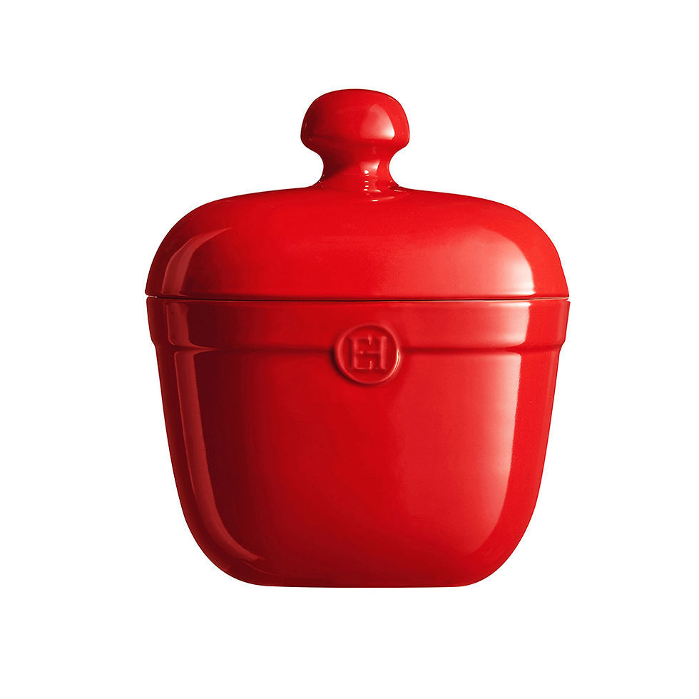 Miniaturbild: Emile Henry – Keramik Aufbewahrungsdose / Keksdose 2,45 L - rot - grand cru im Home-and-Kitchen Online Shop