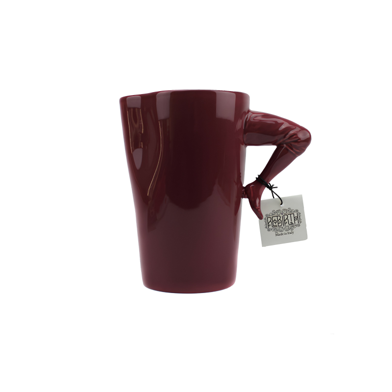 Rebirth Ceramics Wasserkaraffe HUMAN Bein Bein ist der Henkel aus Keramik Farbe brombeer