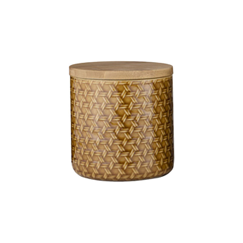 Ladelle Retro Porzellan Vorratsdose HEATH - karamell - Flechtmuster