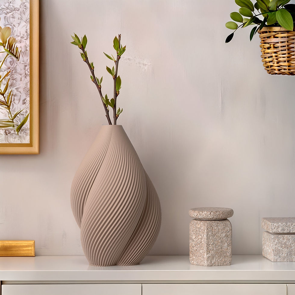 recozy+ Blumenvase VENUS 2 aus recyceltem Kunststoff, Farbe Hazel Braun, Home-and-Kitchen Online Shop