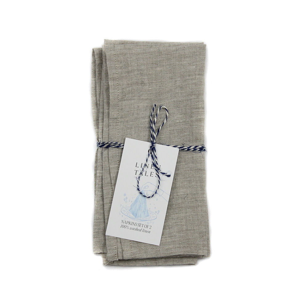 Home & Kitchen, Linen Tales, Leinen Servietten Set (2 Stück) 40x40, melange, LT-NSLW-40x40-ML