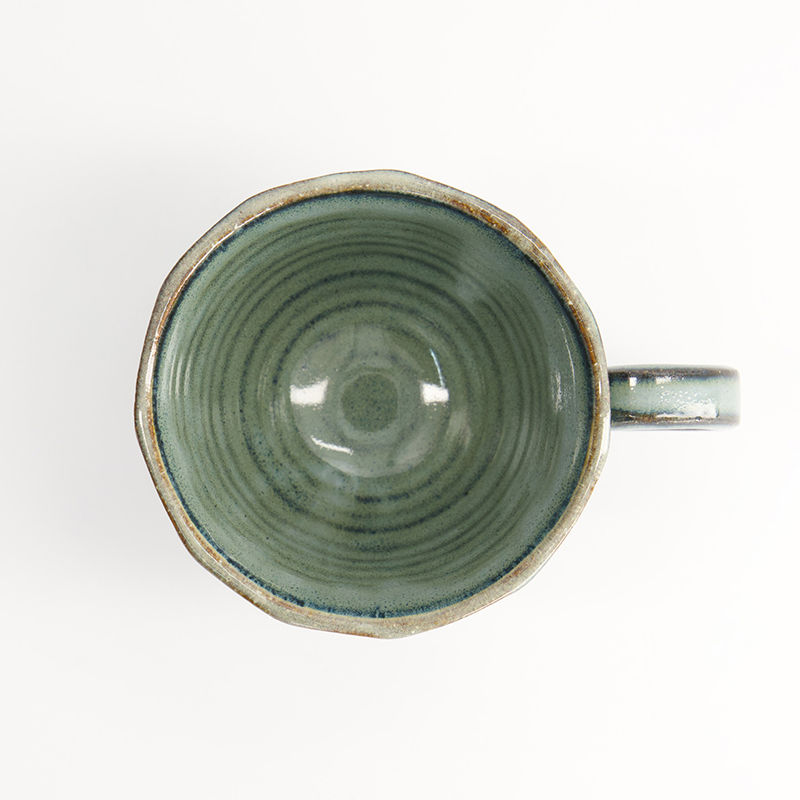 Miniaturbild: Tokyo Design Studio Porzellan Tasse mit Henkel beige – grün gestreift im Home-and-Kitchen Online Shop
