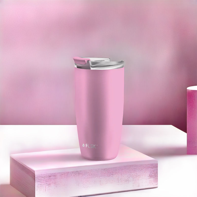 FLSK Edelstahl Thermobecher - Kaffeebecher to go - blossom - 500 m im Home-and-Kitchen Online Shop