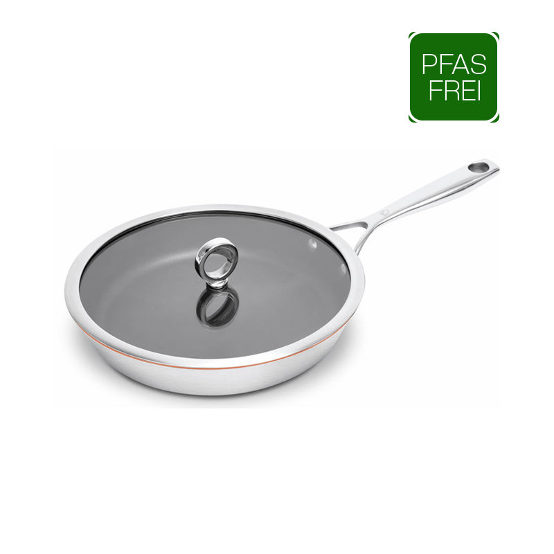 Olavson Kupferkern Pfanne - 28 cm - Keramikbeschichtung - Stielgriff - PFAS frei