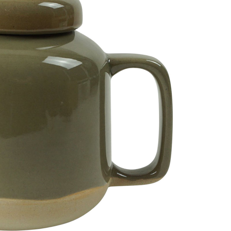 Miniaturbild: Kinta Steingut Teekanne RUTUNDA – Sand Clay Khaki – zweifarbig – 1250 ml