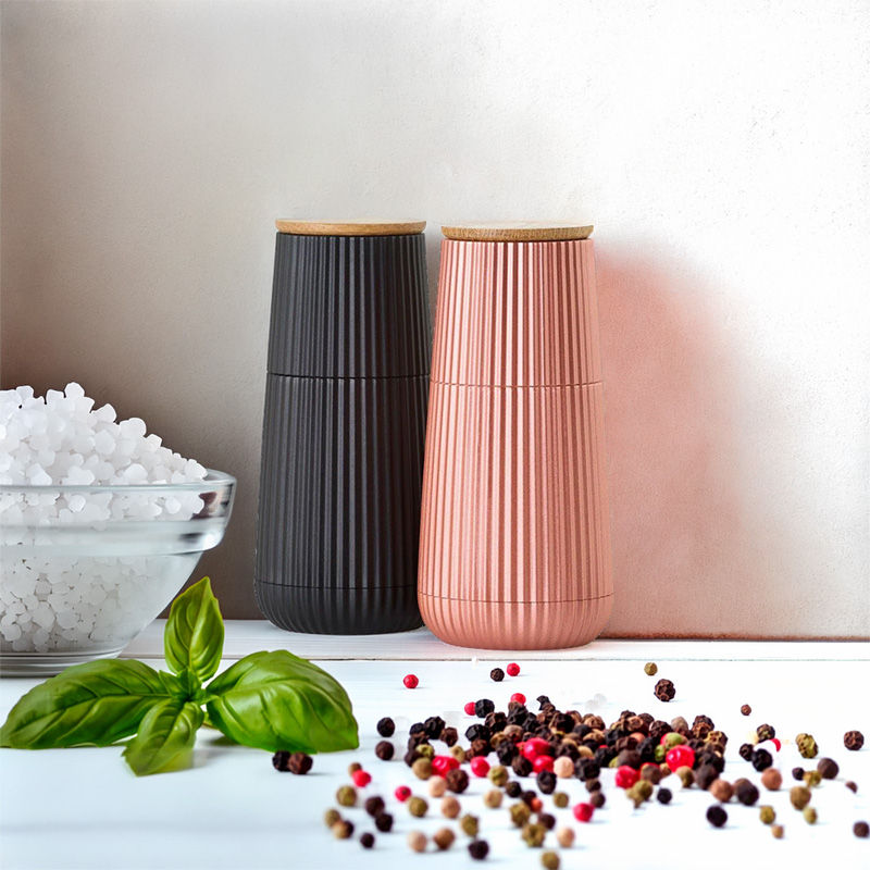 Home and Kitchen, AdHoc, Pfeffer- oder Salzmühle "Scape", Set, schwarz, rose gold