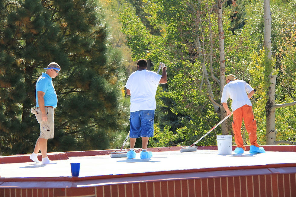 C. Wingert and crew applying silicone roof coating to a residential project in Colorado Springs.