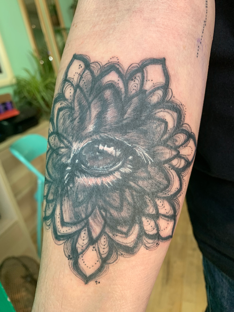 Brushstroke Sketchy Mandala tattoo Hannah Jayne Bristol