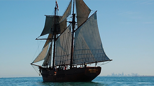 Young people sailing aboard a tall ship during the Rotary Youth Sailing Challenge