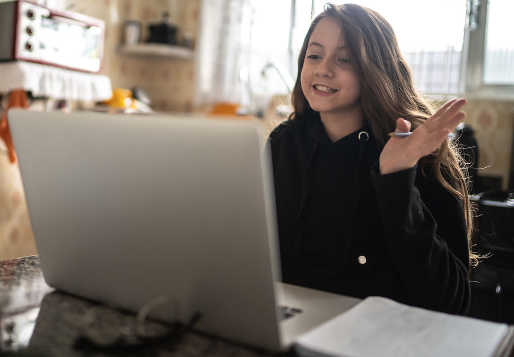 girl working on laptop