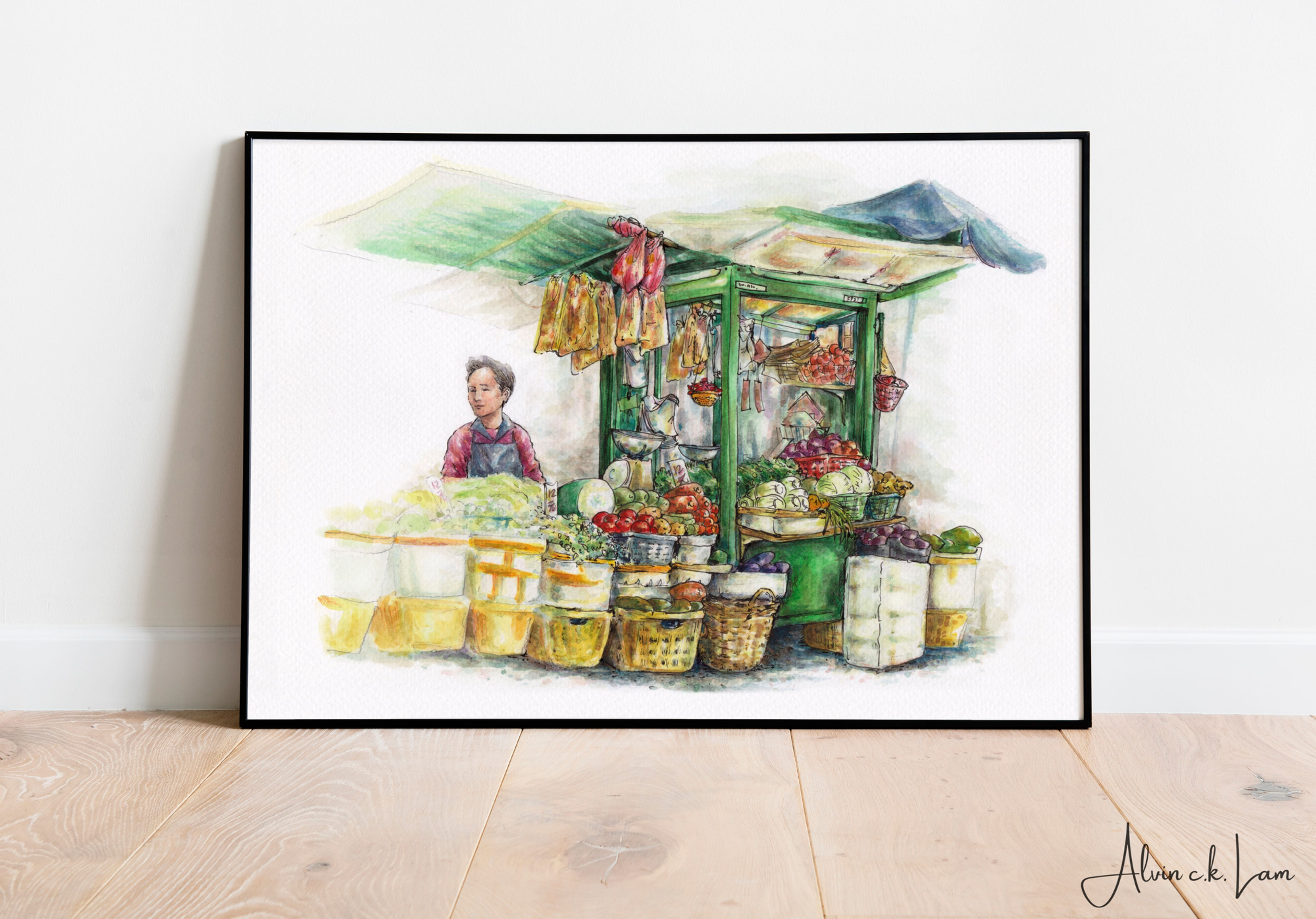 LIMITED PRINT | So's Vegetable Stall
