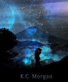 Pear Glen by KC Morgan; two people embracing under a starry sky