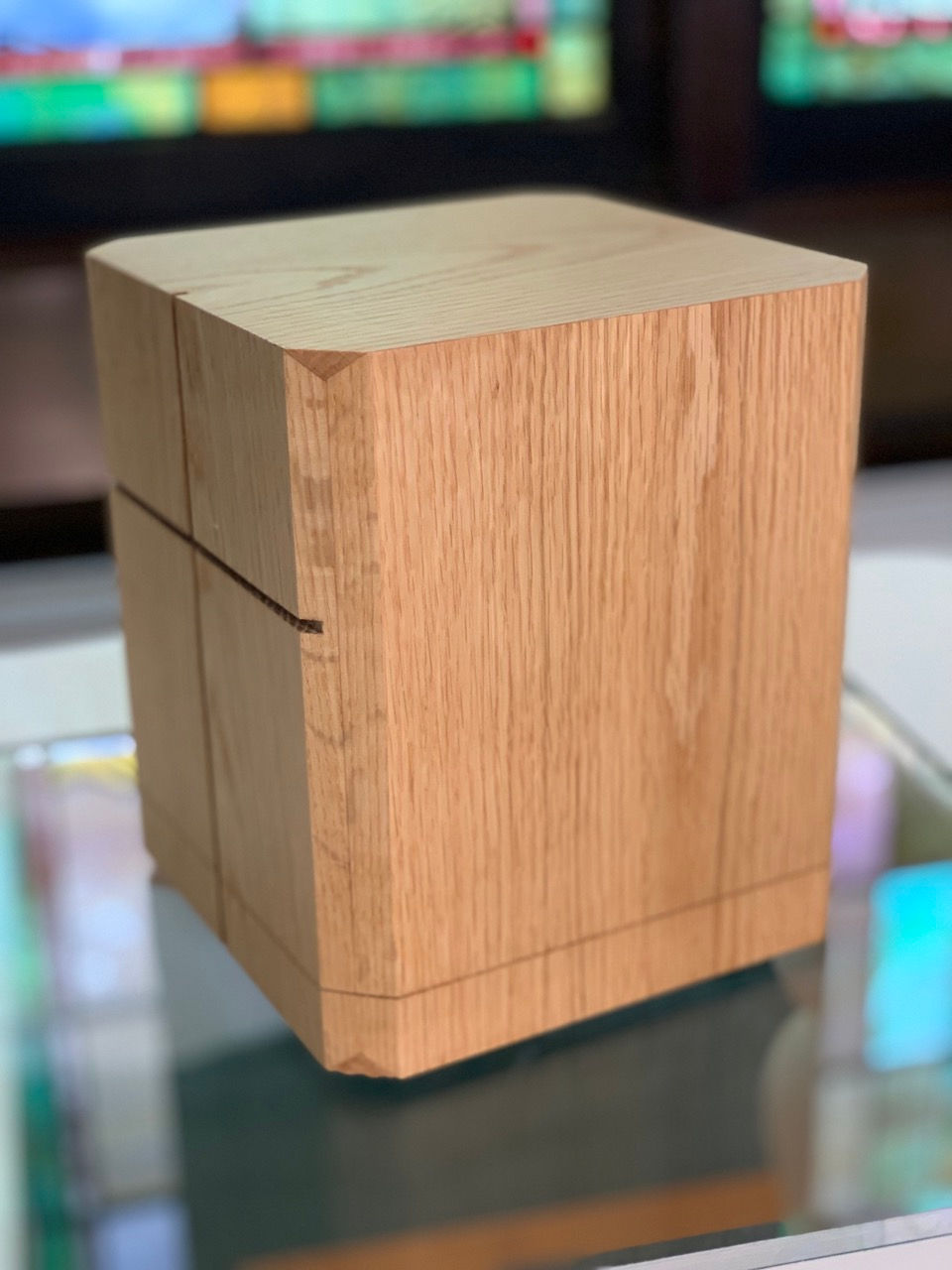 Thumbnail: Oak Simple Cross Urn (#3140)