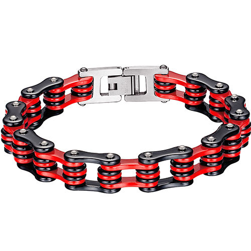 Bracelet en chaîne de vélo pour homme élégant.