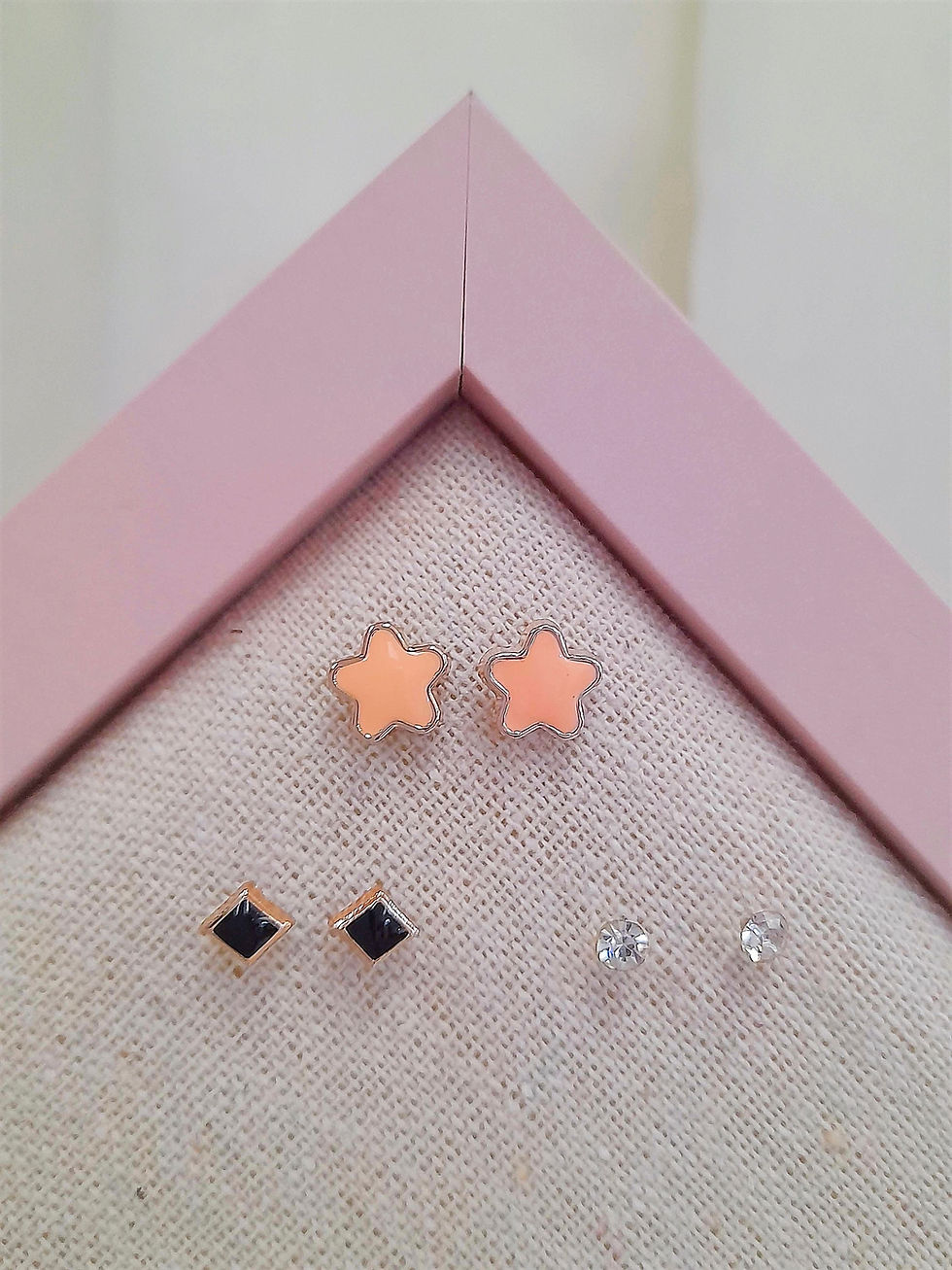 Miniatura: Set de aretes hipoalergénicos (plástico)docena