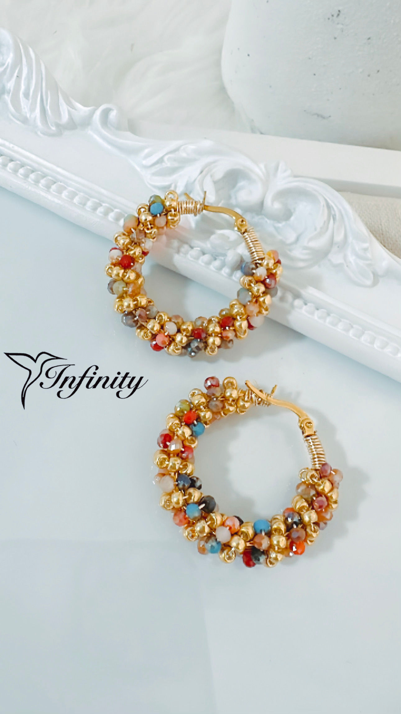 Argollas de acero con  cristales