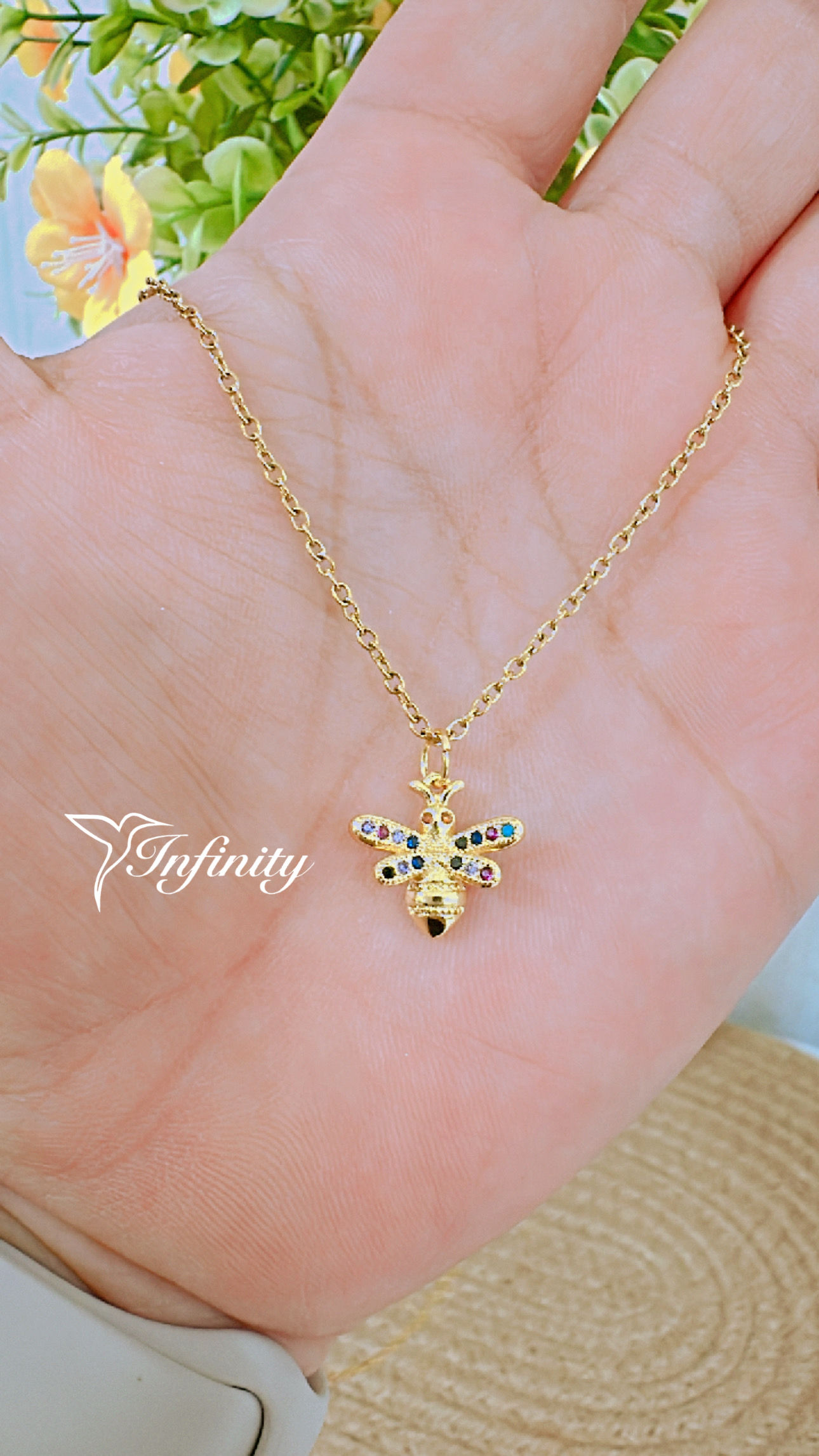 Cadena de acero dije oro laminado 