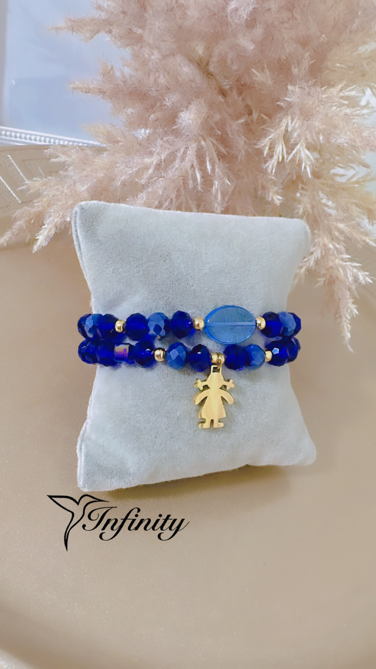 Set de pulseras con cristales y oro laminado