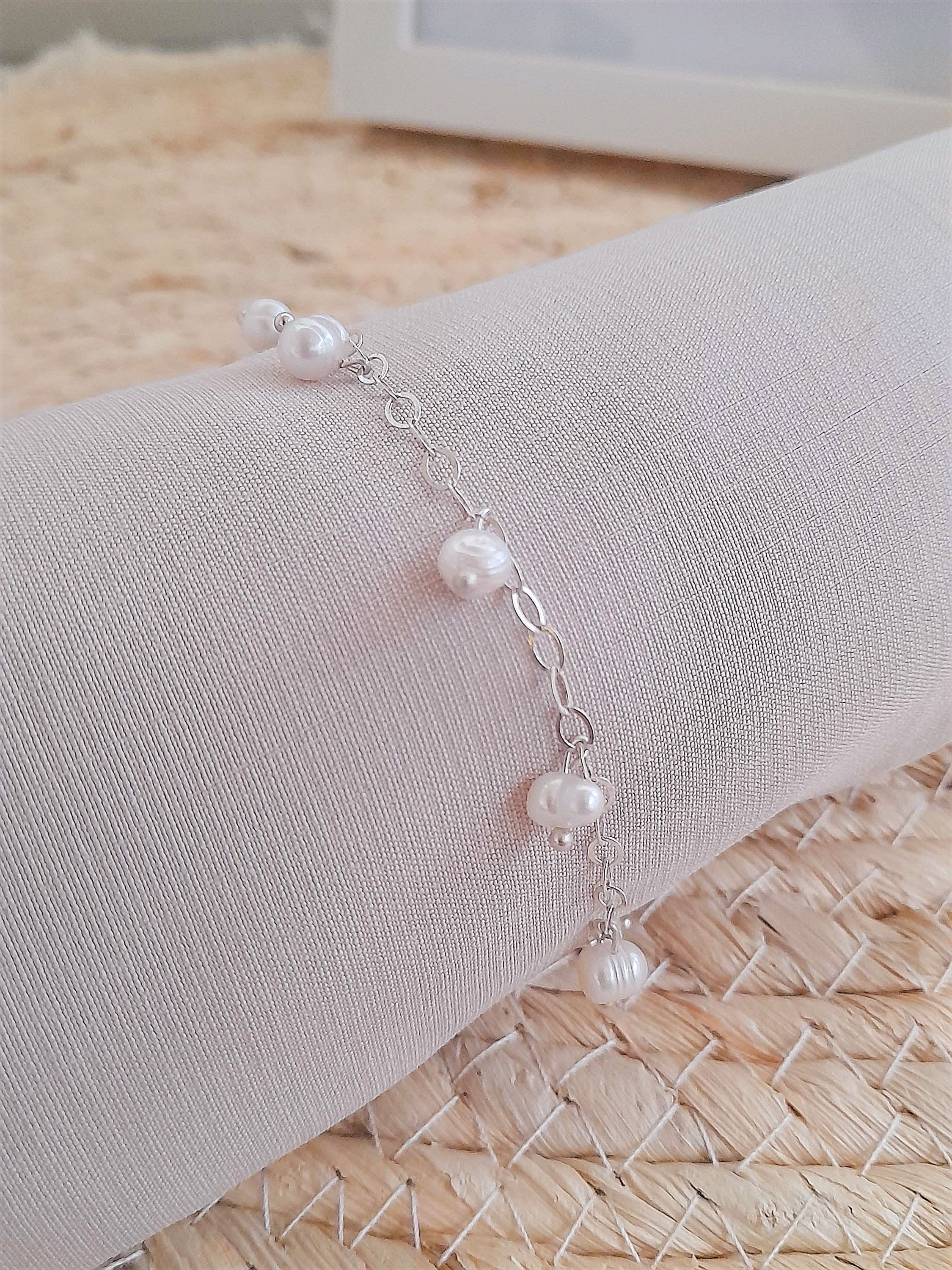 Pulsera de plata y perlas