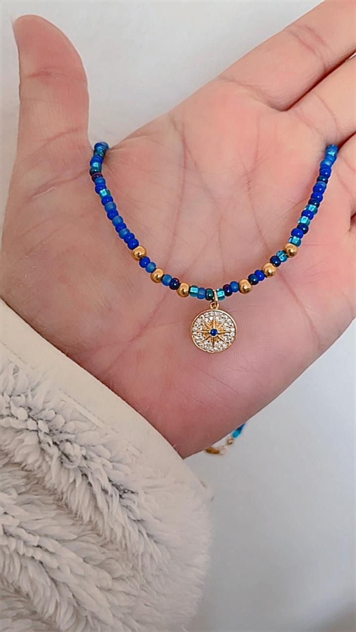 Cadena miyuki con dije de estrella