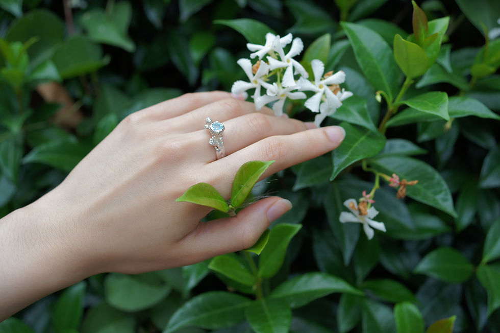 Thumbnail: Secret garden blue rose ring
