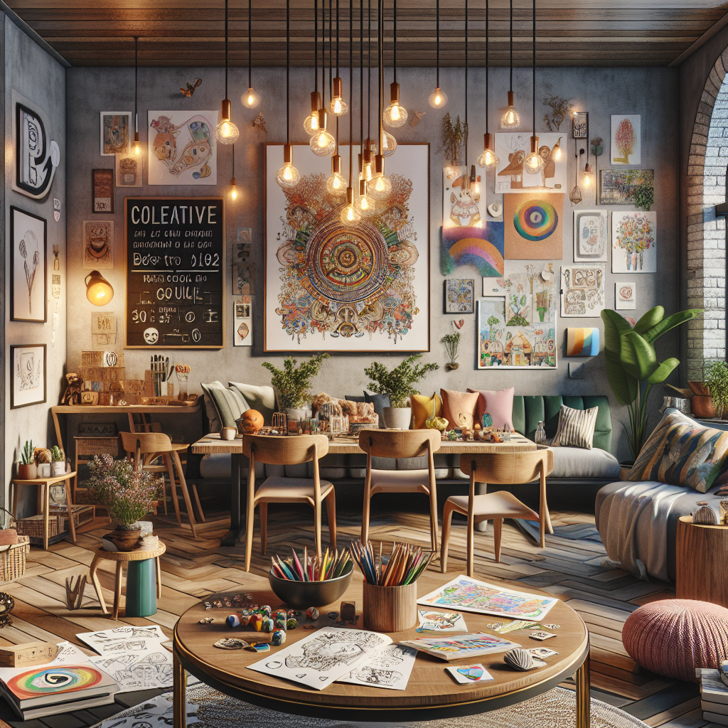 An imaginative illustration of a coop where community and creativity collide