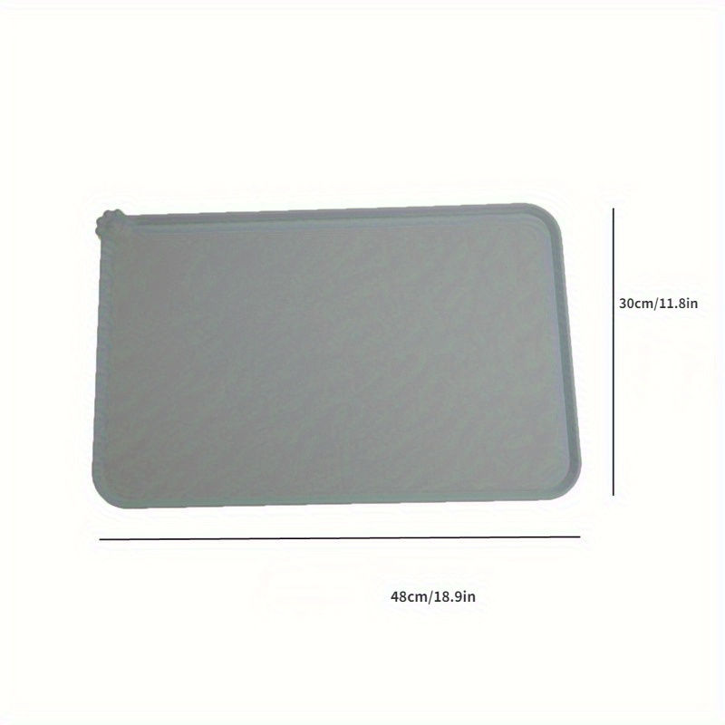 Thumbnail: 1pc New Waterproof Pet Mat for Dog Cat Solid Color Silicone Pet Food Pad Pet Bow