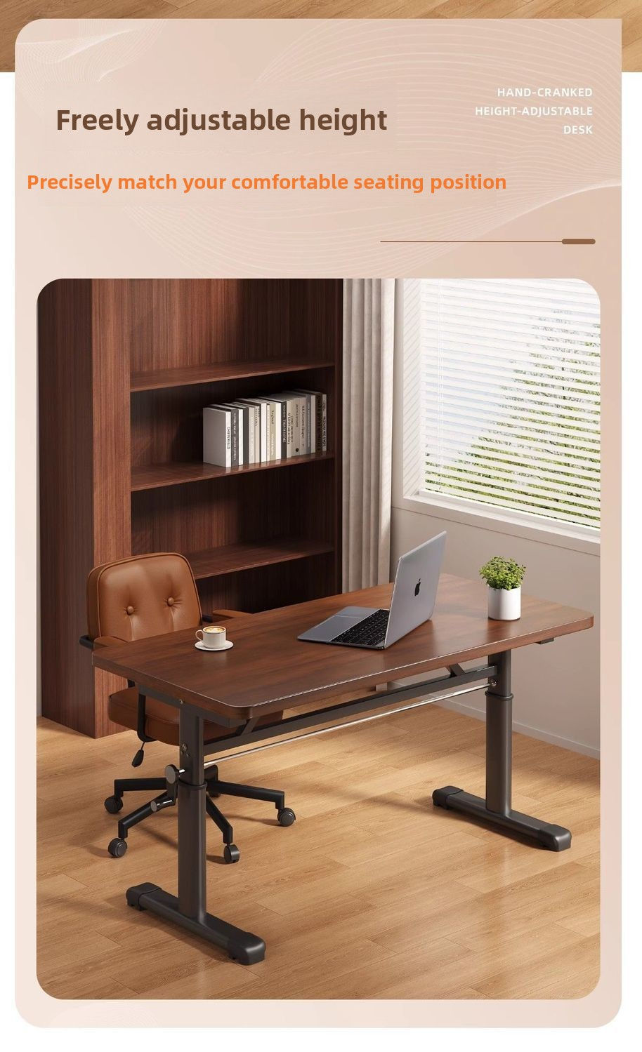 Thumbnail: Modern Simple Adjustable Height Computer Desk Ergonomic Study Table for Home Off