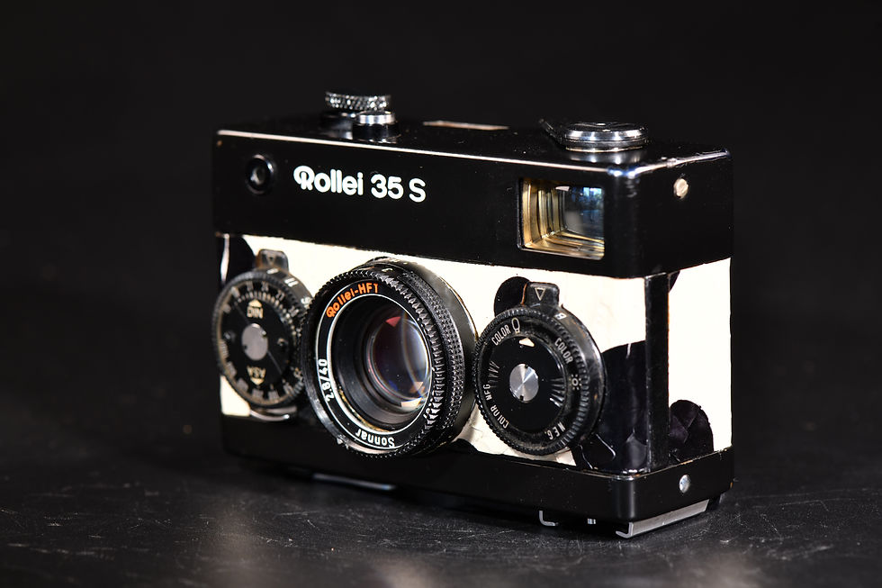 Thumbnail: Rollei 35 S - Black/Black & White Spots Snakeskin - Condition: Exc+++/Mint-