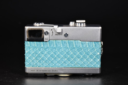 Rollei 35 - Silver with Acqua Snakeskin - German Zeiss - Condition