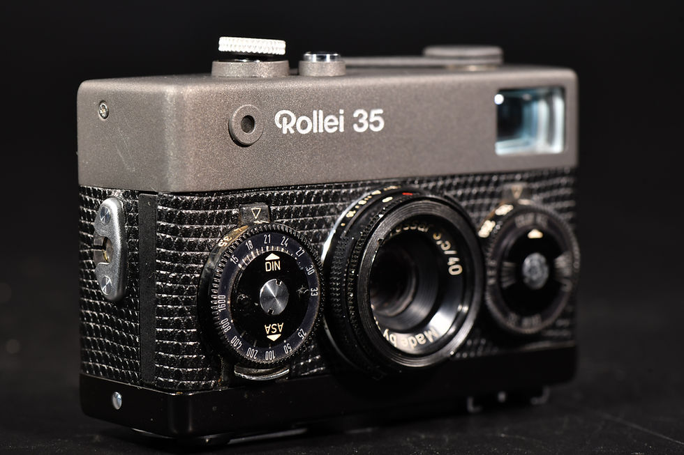 Thumbnail: Rollei 35 - Cobalt Grey Top  and Black lizard Leather - Condition: Mint