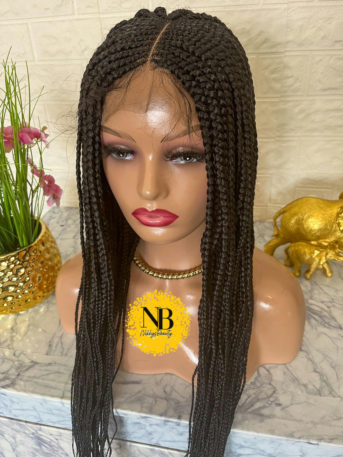 4x4 Human Hair Closure Ghana Weave Braids 