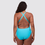 Miniature : JOLYN Hawaiian blue one piece open-back swimsuit