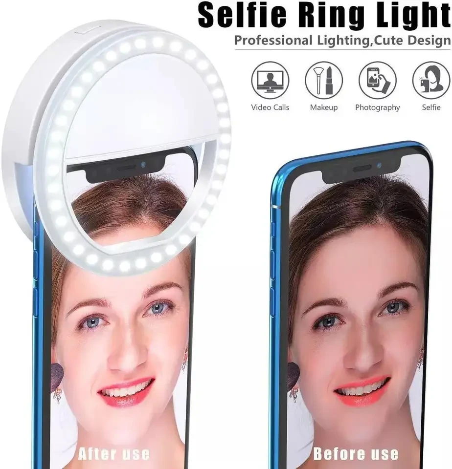 Thumbnail: 2023 mobile phone accessories portable LED ring mini fill light selfie flash
