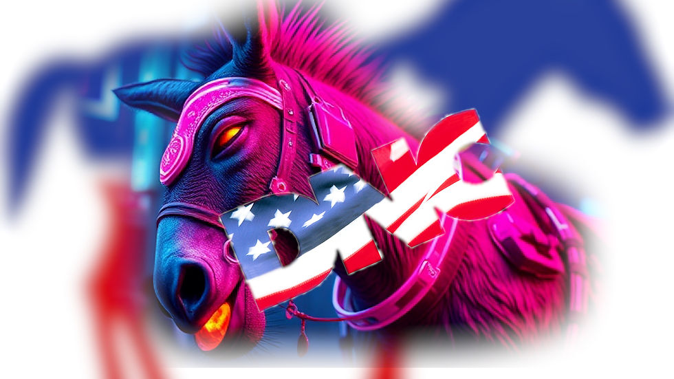 Freaky pink donkey with DNC lettering