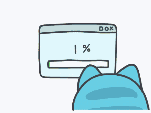 A cartoon cat nervously observes a progress bar giving error, capturing the essence of interminable waiting.