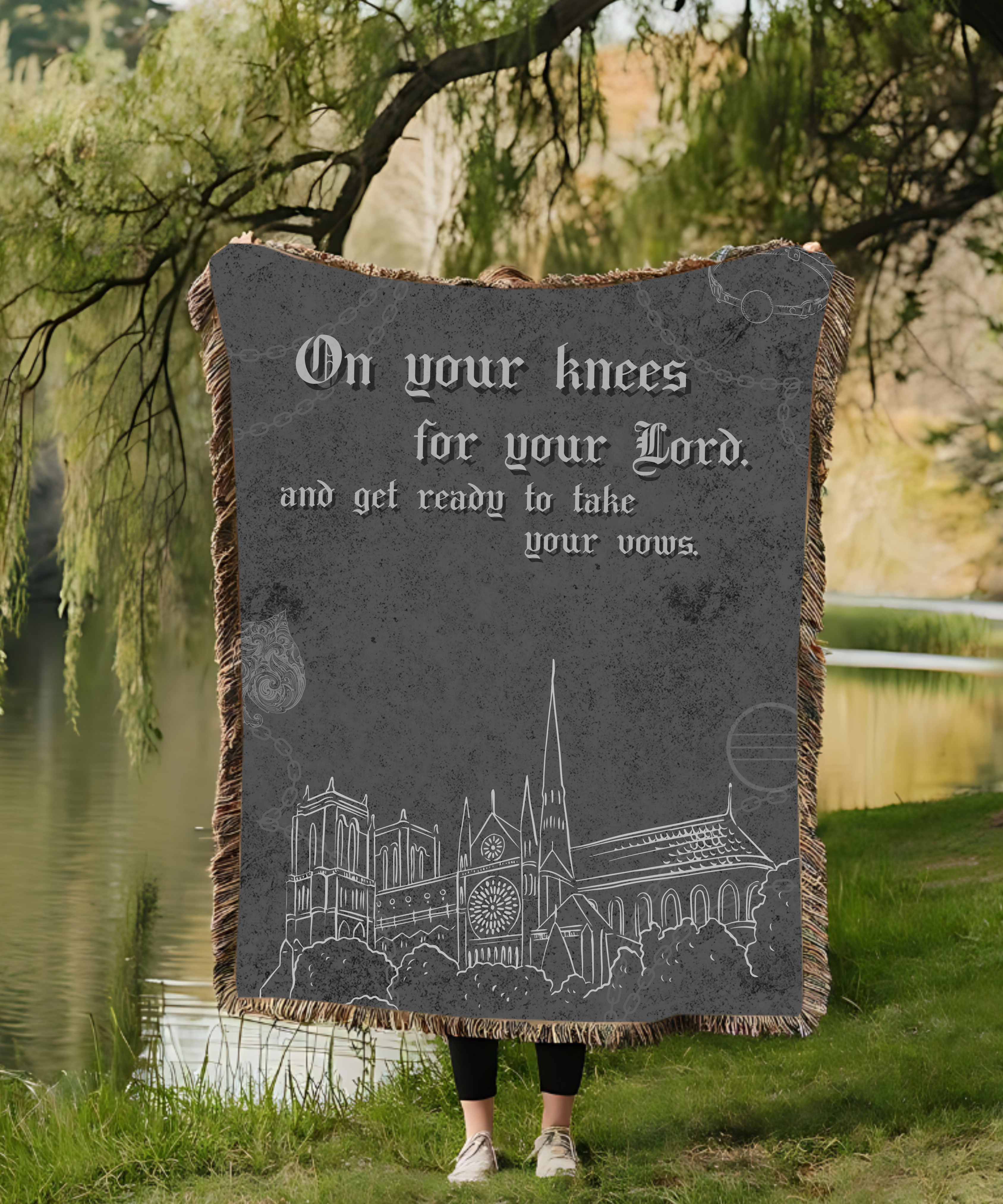 L.O.R.D.S Cathedral woven tapestry blanket