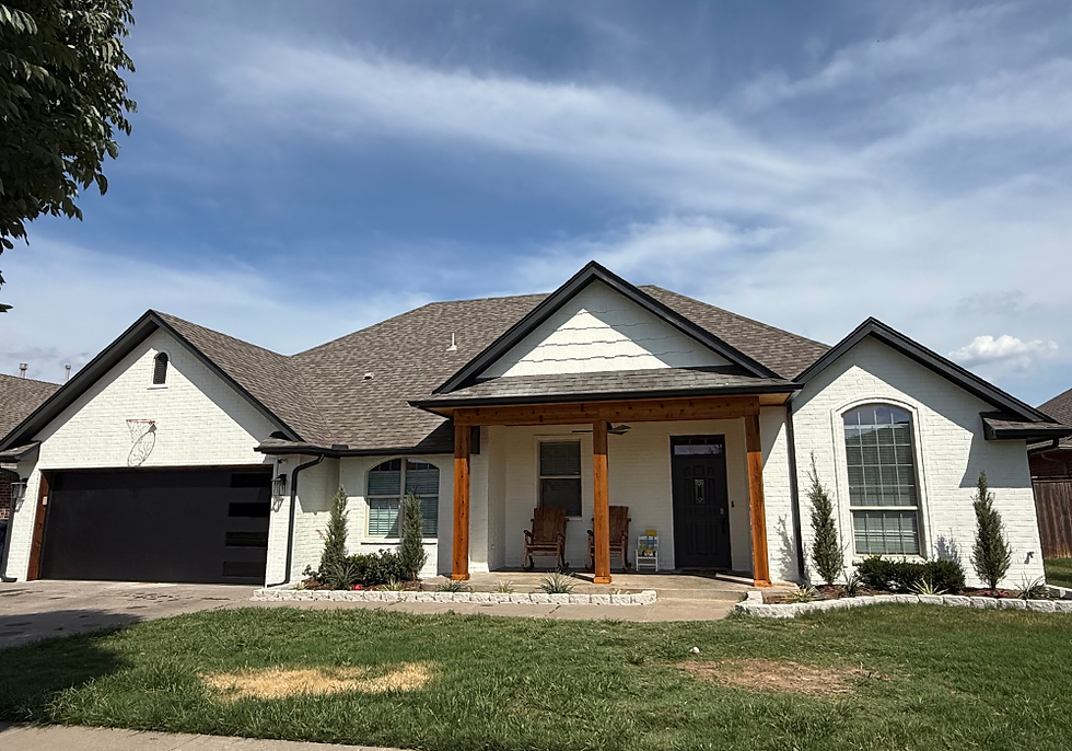 A view of the front after an exterior renovation from EBR Construction.