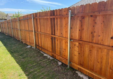 A view of a completed fence from EBR Construction.