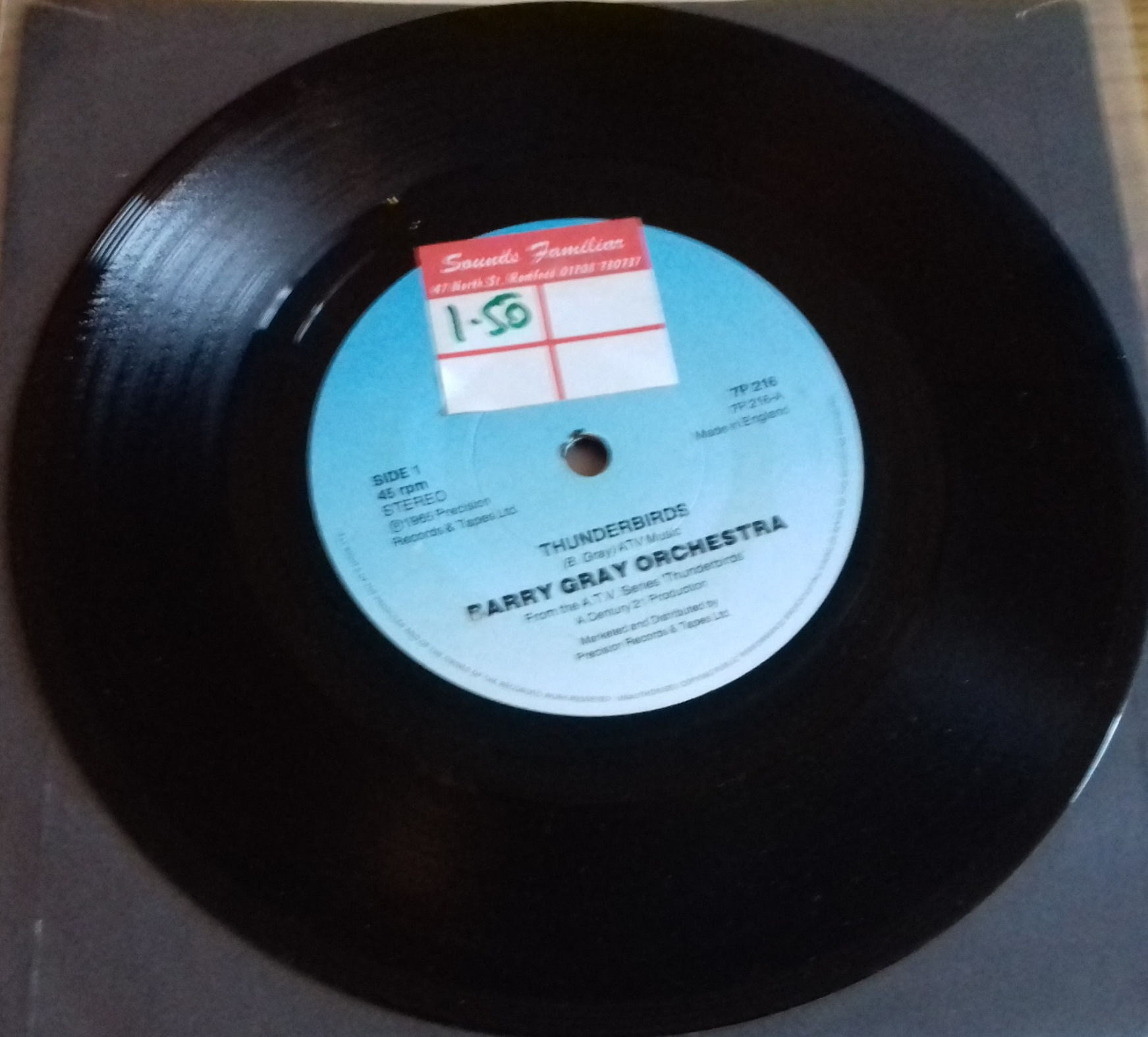 Barry Gray Orchestra* - Thunderbirds (7", Single, RE, Blu) (PRT)