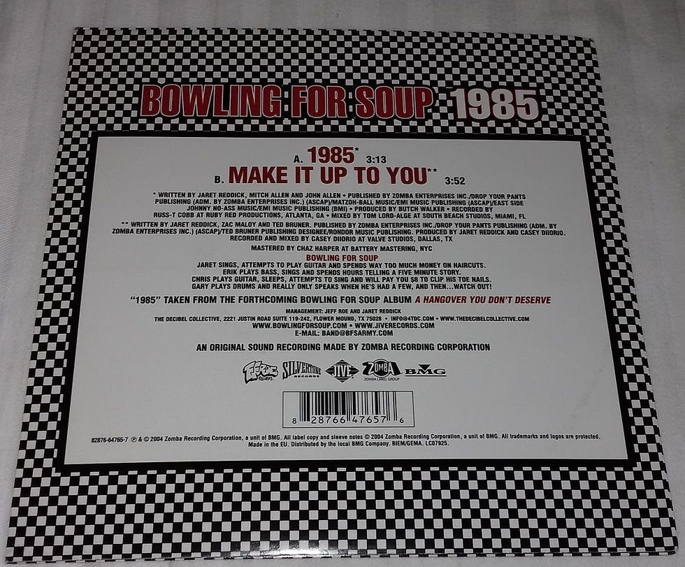 Miniatura: Bowling For Soup - 1985 (7", Single) (Zomba Label Group, Silvertone Records, Fe